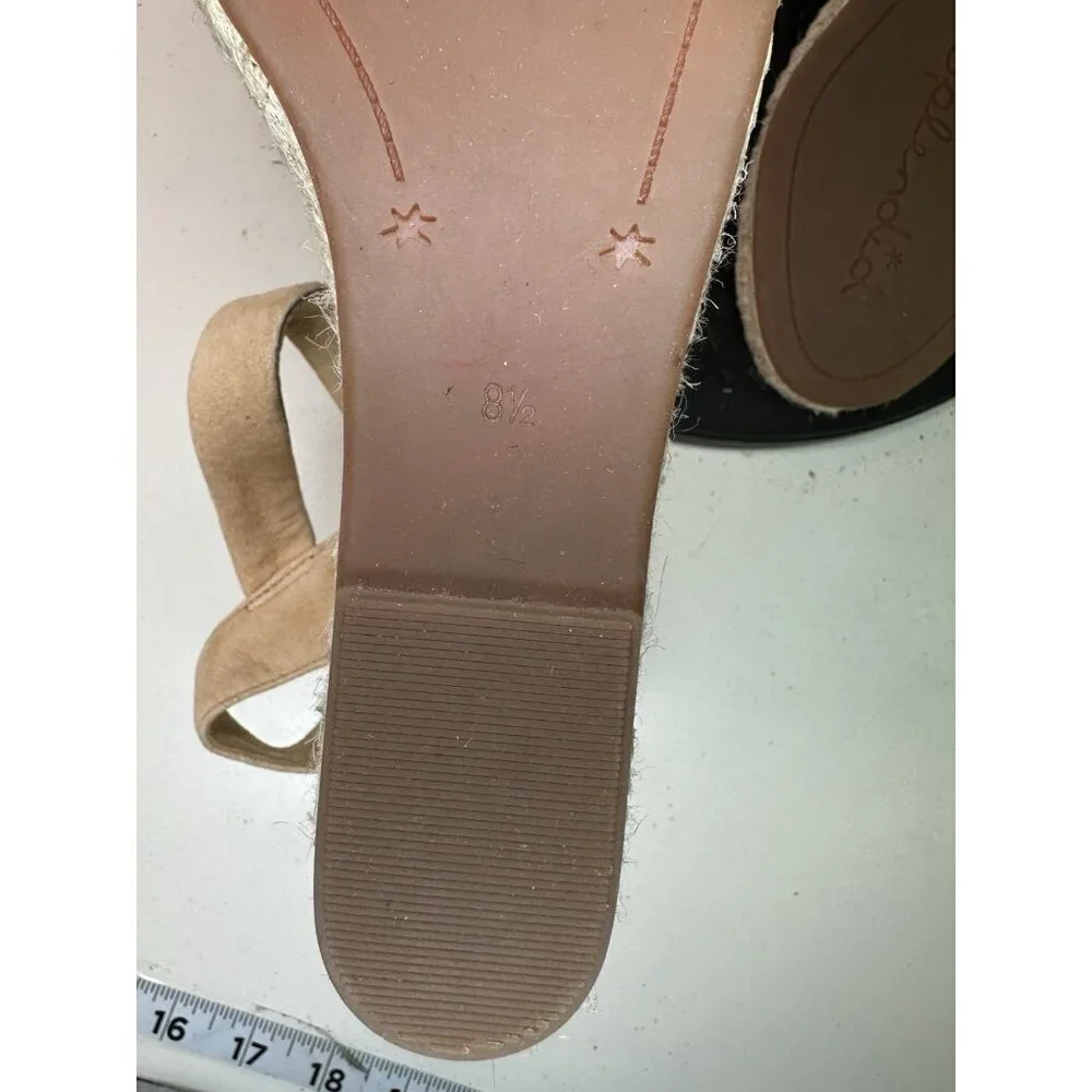 Splendid Womens Beige Suede Espadrille Wedge Sandals Size 8.5 US